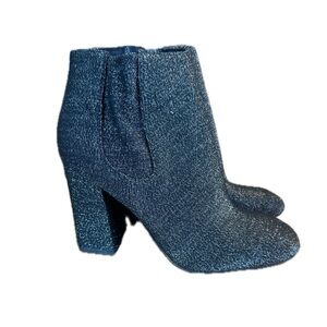 Marc Fisher Gemi Silver Black Bootie Size 9